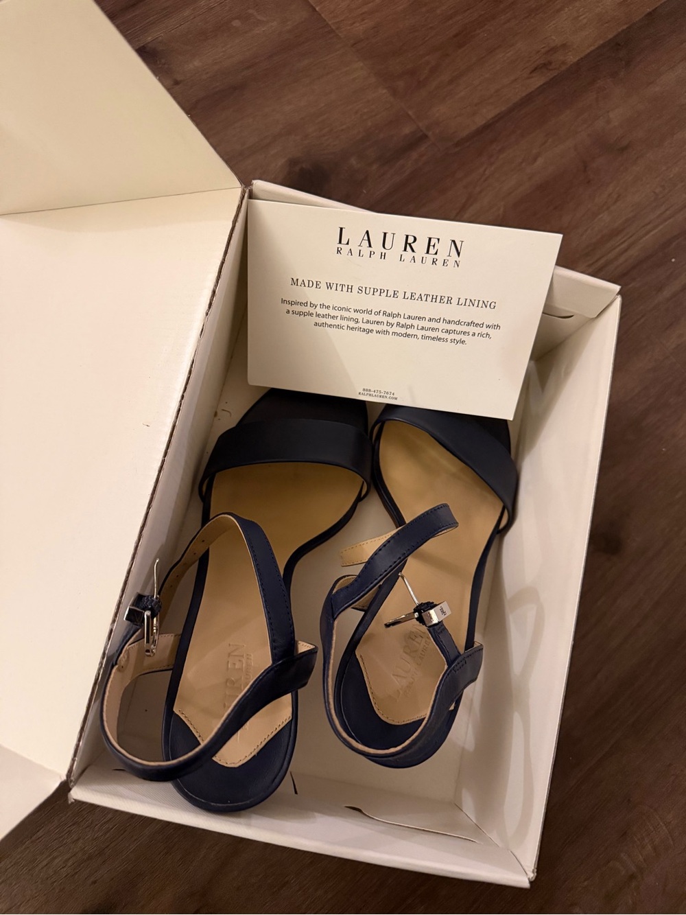 Lauren Ralph Lauren Navy Leather High Heels